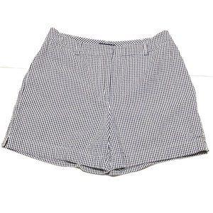 ANN TAYLOR Cotton Black & White Check Gingham High Rise Shorts Sz 8